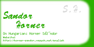 sandor horner business card